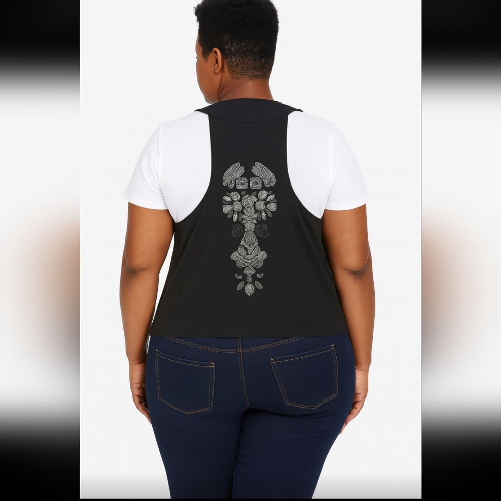 NWT City Chic Black Knit Vest Sz L (20)l
